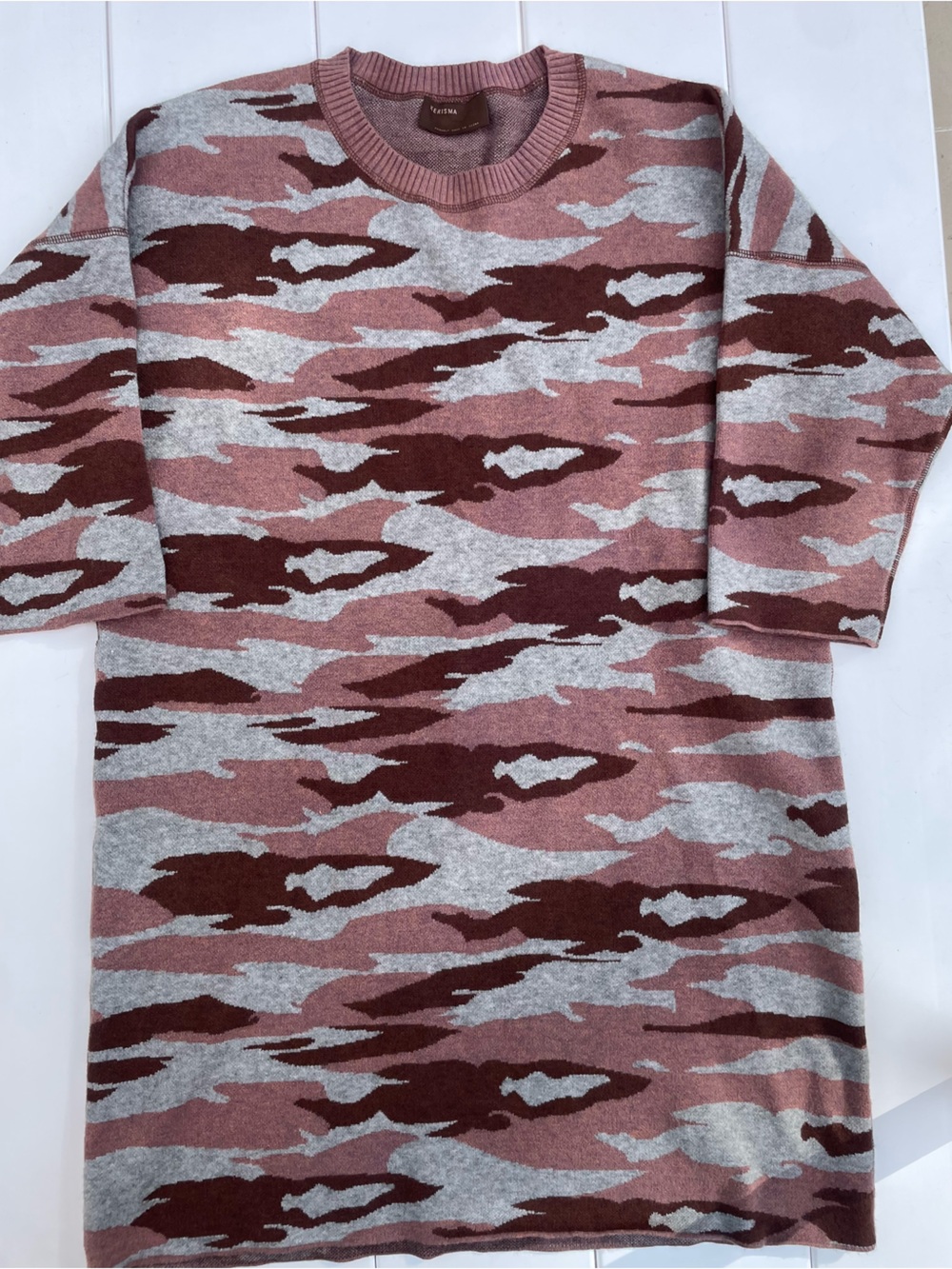 Kerisma Angora Blend Camouflage Tunic / Sweater Dress, Size M/L, Like New